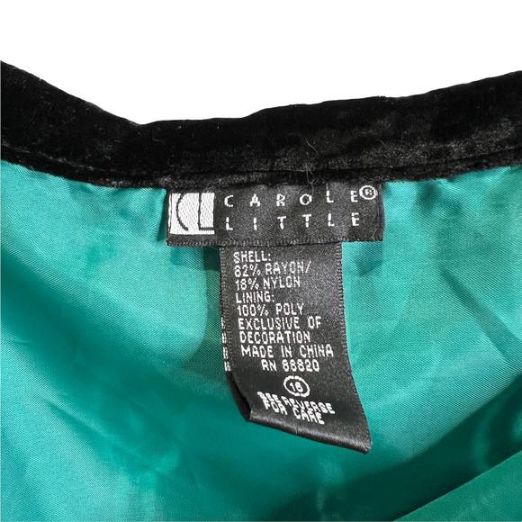 Carole Little Women's A-Line Full Skirt Black Velvet With Silver Sequins Size 16 - Picture 9 of 9